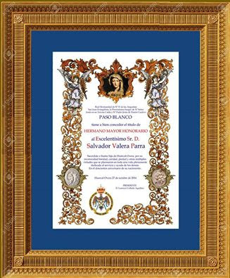 Nombramiento al Cura Valera como Hermano Mayor Honorario del Paso Blanco